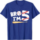 5th Birthday Shirt Boy Bro I'm 5 Year Old Baseball Theme T-Shirt - T-Shirt | Royal