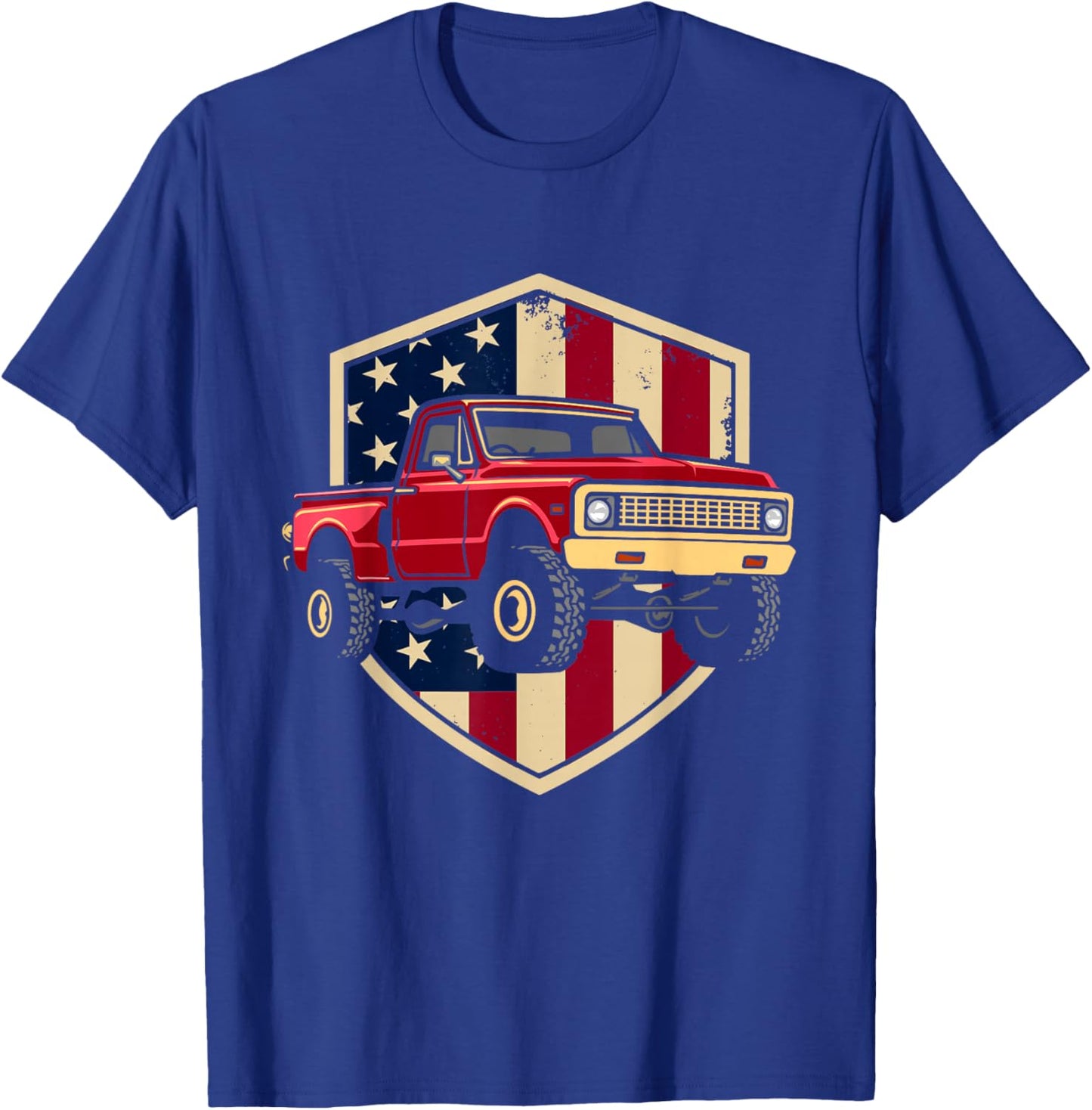 Patriotic Red Pickup Truck American Pride T-Shirt - T-Shirt | Royal