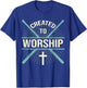 Christian Worship Band Created To Worship Drummer T-Shirt - T-Shirt | Royal