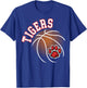 Tigers Basketball Red Tiger Pride Paw Print School Spirit T-Shirt - T-Shirt | Royal