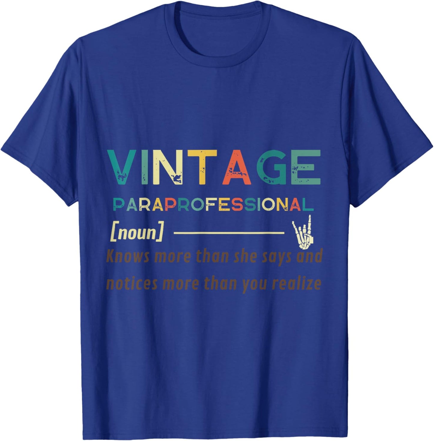 Vintage Paraprofessional (noun) Funny quote design T-Shirt - T-Shirt | Royal