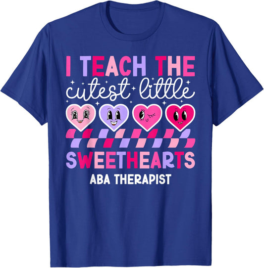 ABA Therapist Valentine ABA Therapy Valentines Day T-Shirt - T-Shirt | Royal