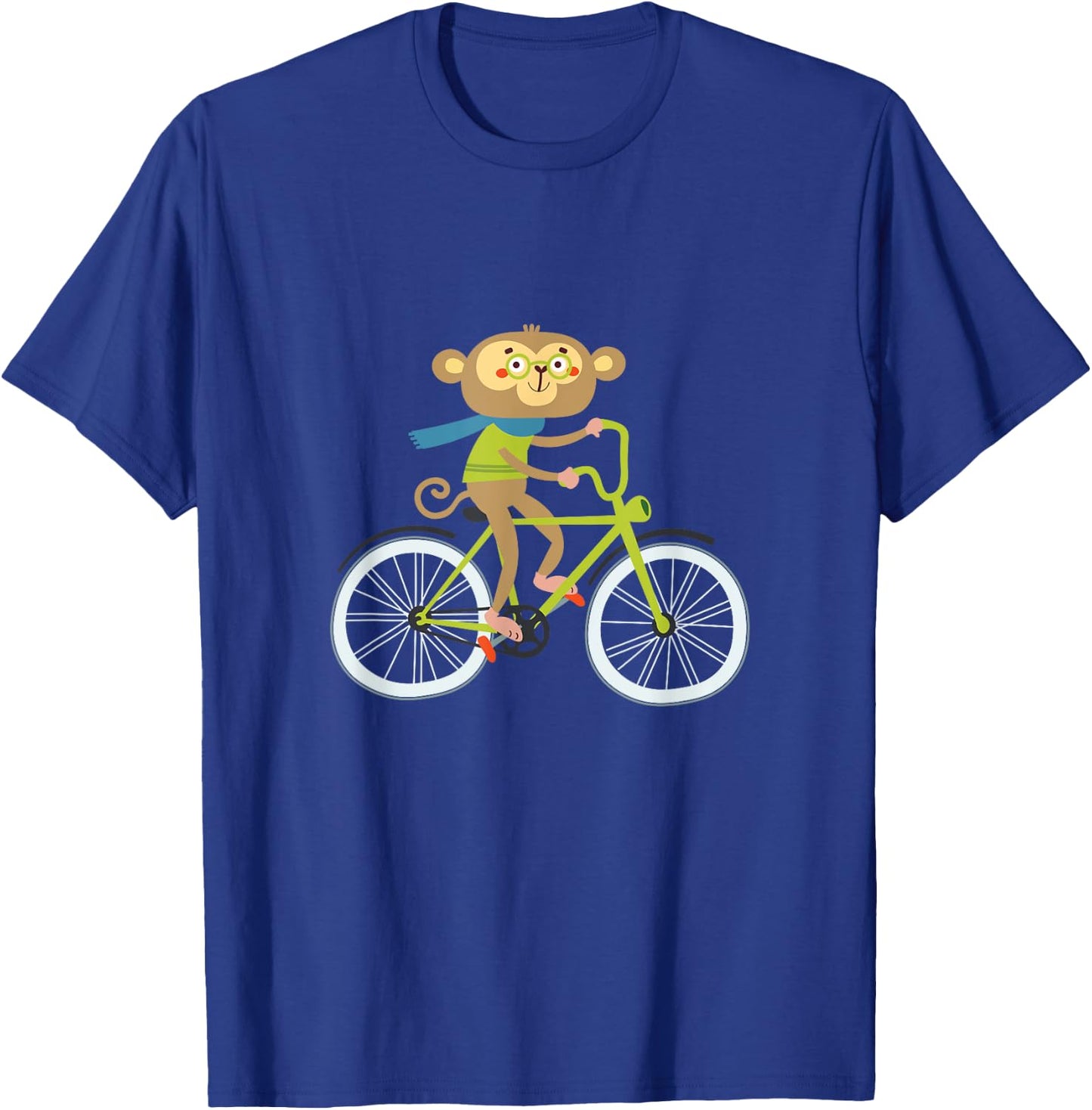 Monkey Animal Bike Bicycle Biking Biker Cyclist Cycling Gift T-Shirt - T-Shirt | Royal