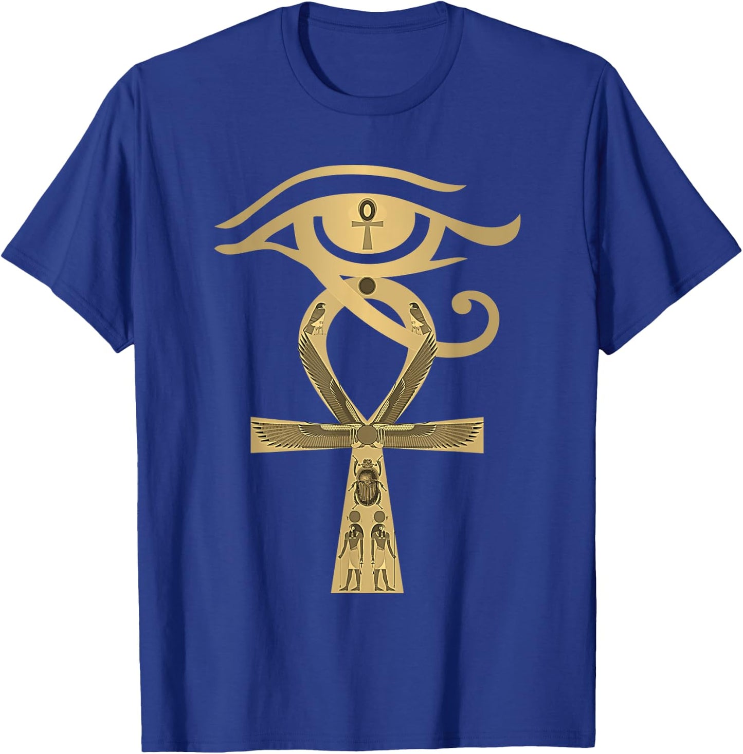 Ancient Egypt Egyptian God Horus Kemetic Heru ANKH T-Shirt - T-Shirt | Royal