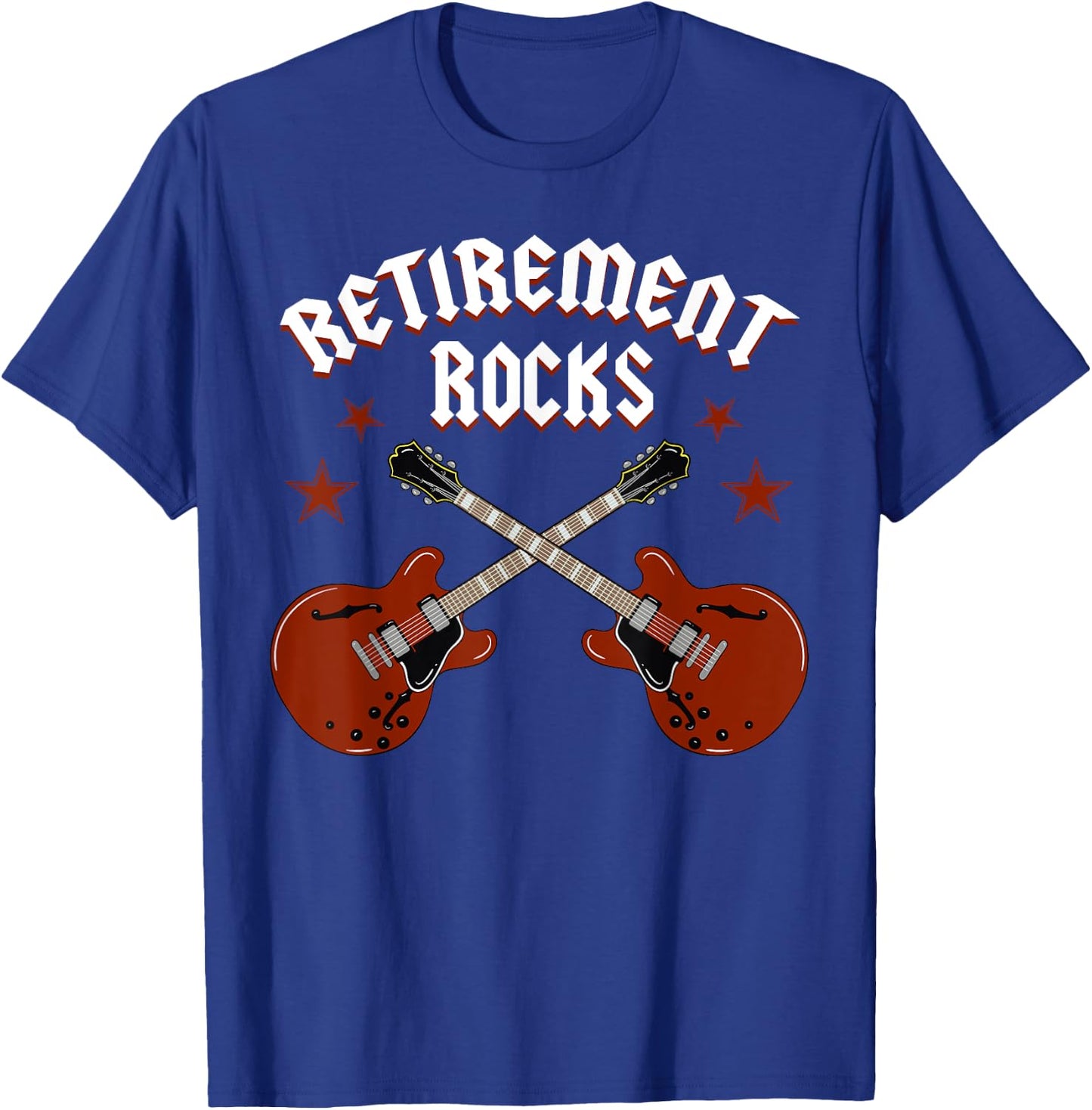 Retirement Rocks Electric Guitar Musical String Instrument T-Shirt - T-Shirt | Royal