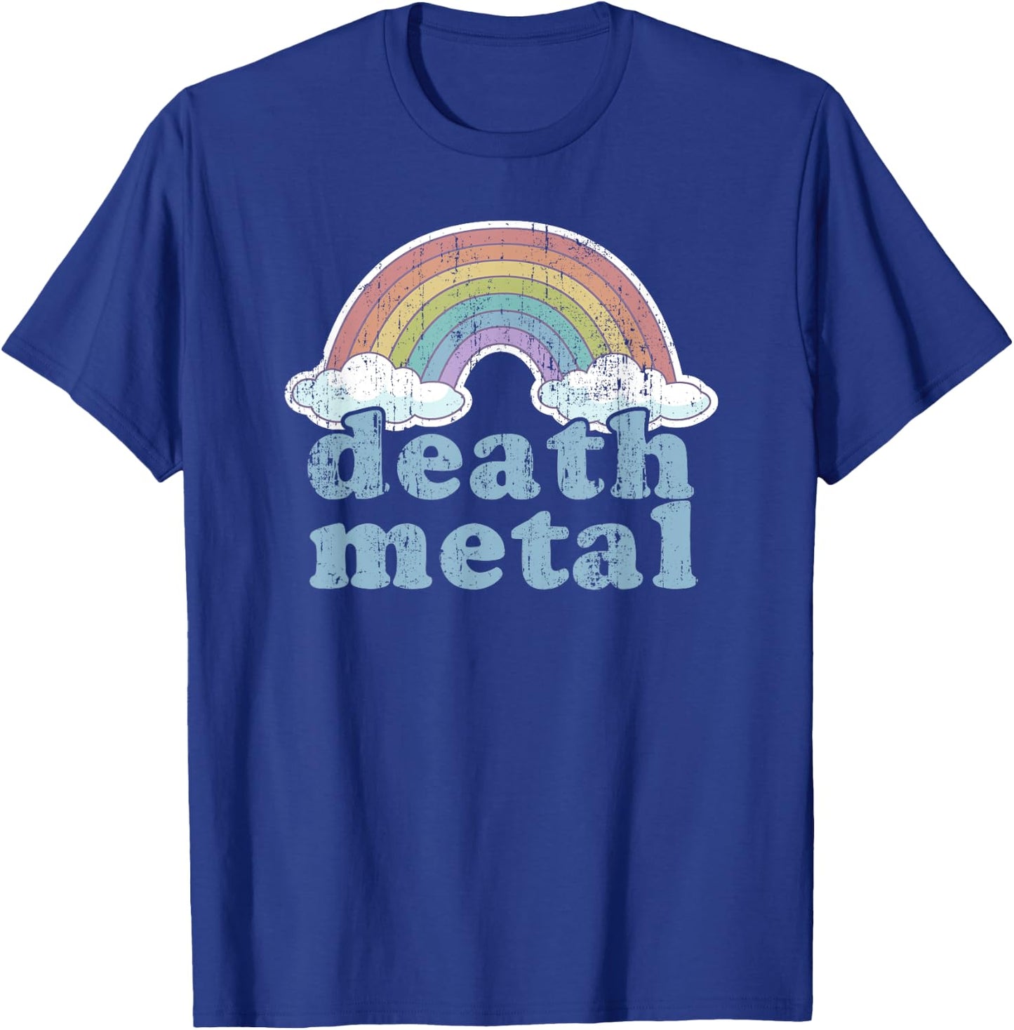 DEATH METAL Rainbow Funny Retro Vintage Rock Music Metalhead T-Shirt - T-Shirt | Royal