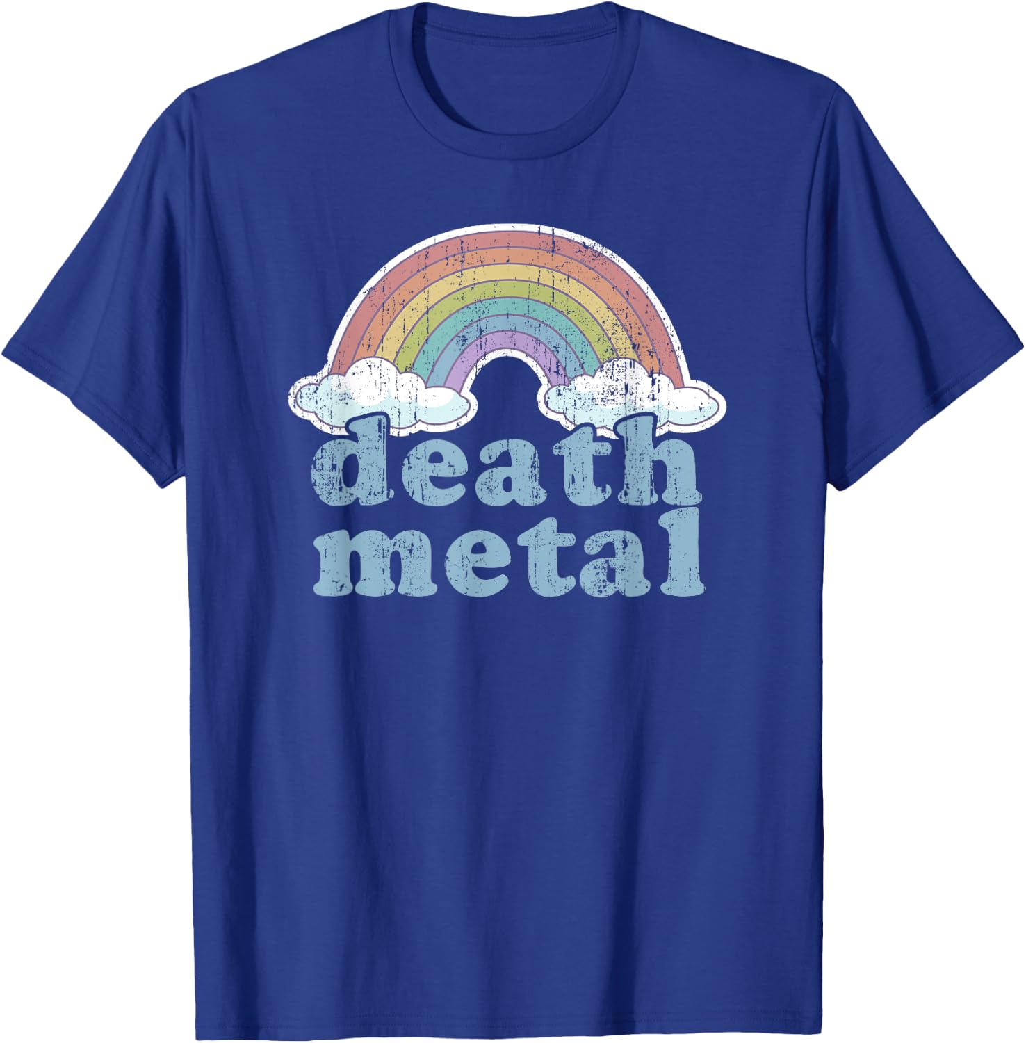 DEATH METAL Rainbow Funny Retro Vintage Rock Music Metalhead T-Shirt - T-Shirt | Royal