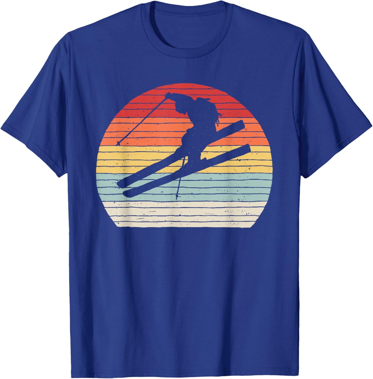 Vintage Retro Winter Sports Skiing T-Shirt - T-Shirt | Royal