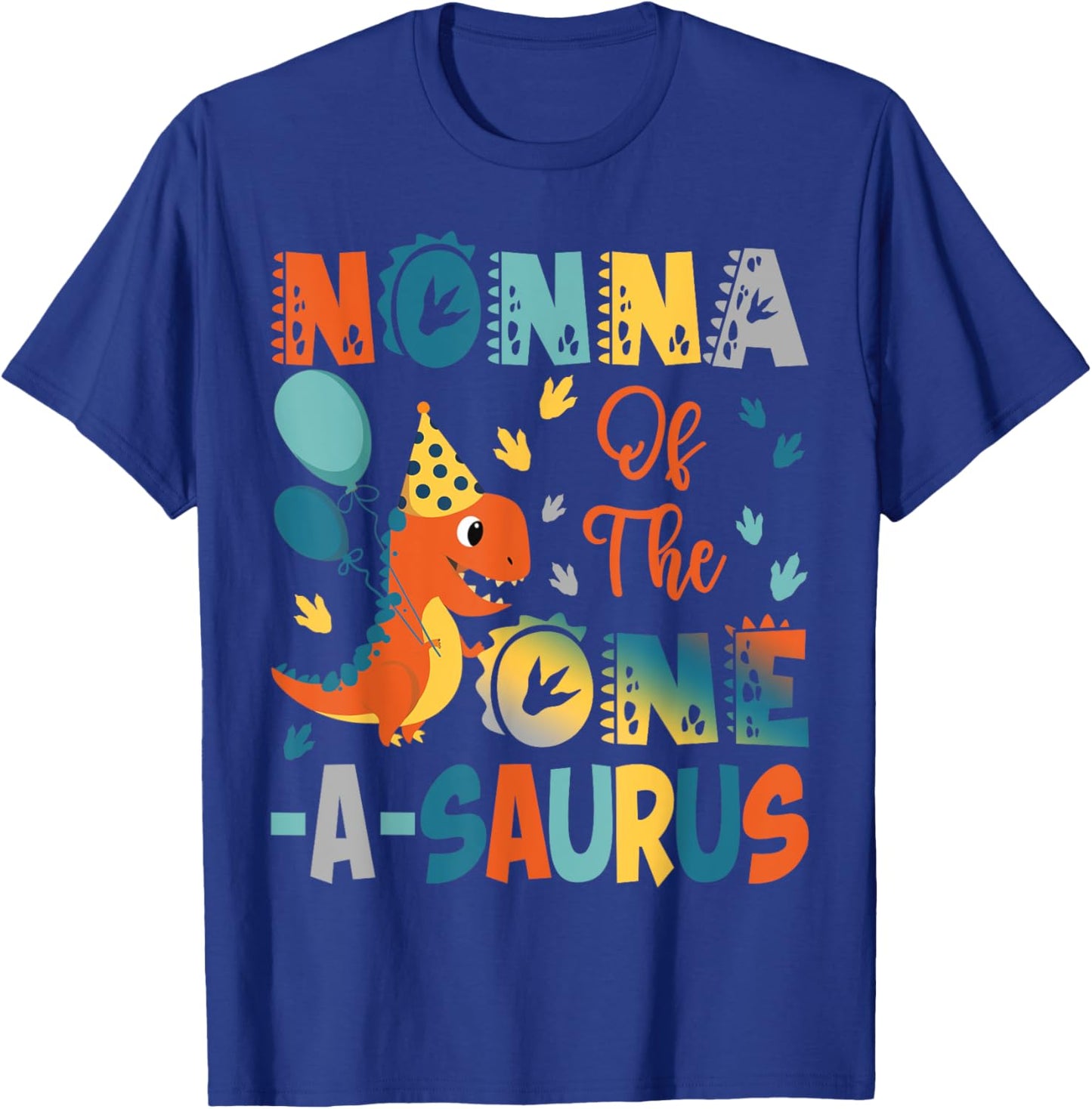 Nonna Of The One-A-Saurus 2Nd Birthday Dinosaur Party T-Shirt - T-Shirt | Royal