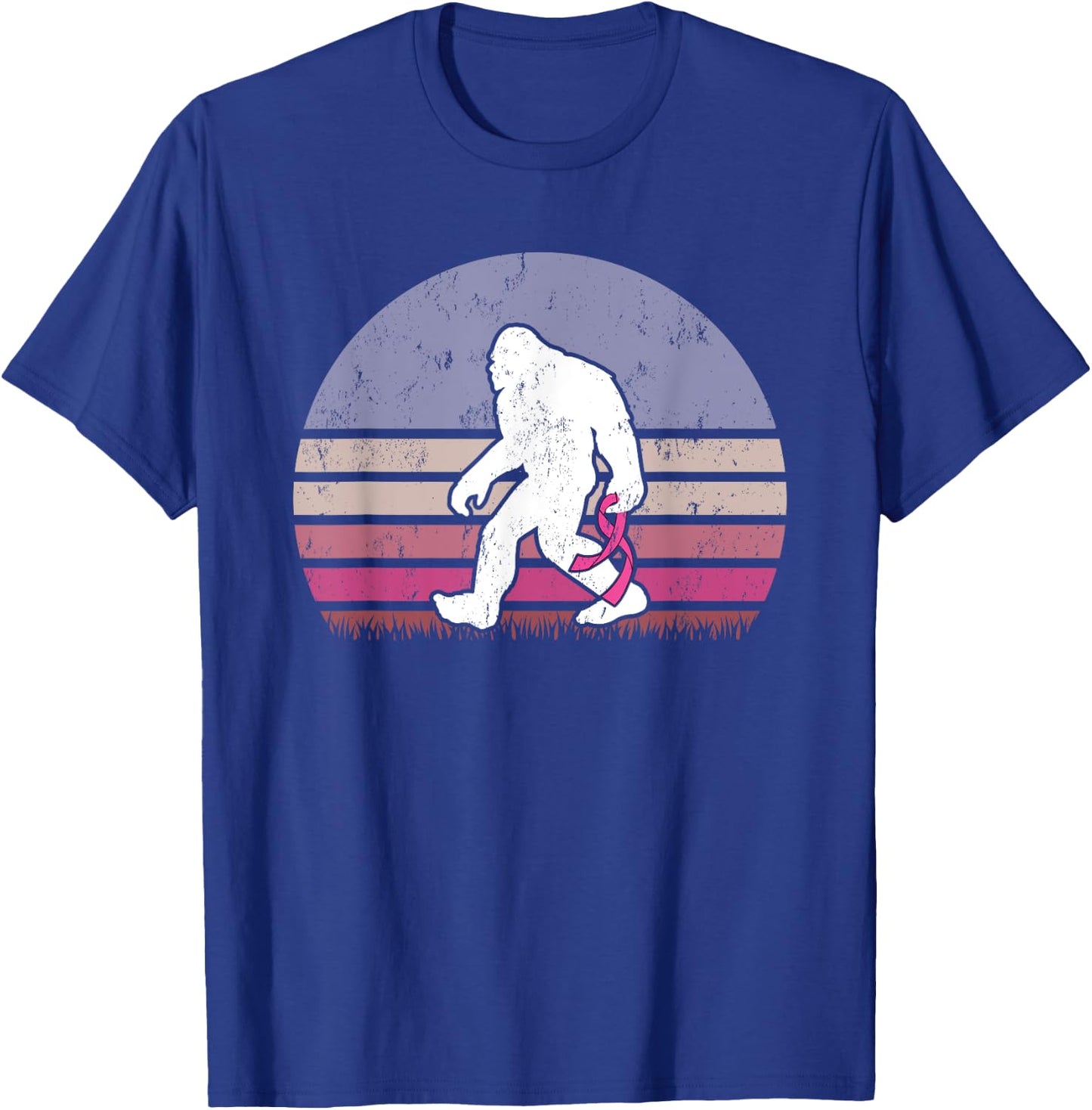 Vintage Bigfoot Breast Cancer Awareness T-Shirt - T-Shirt | Royal
