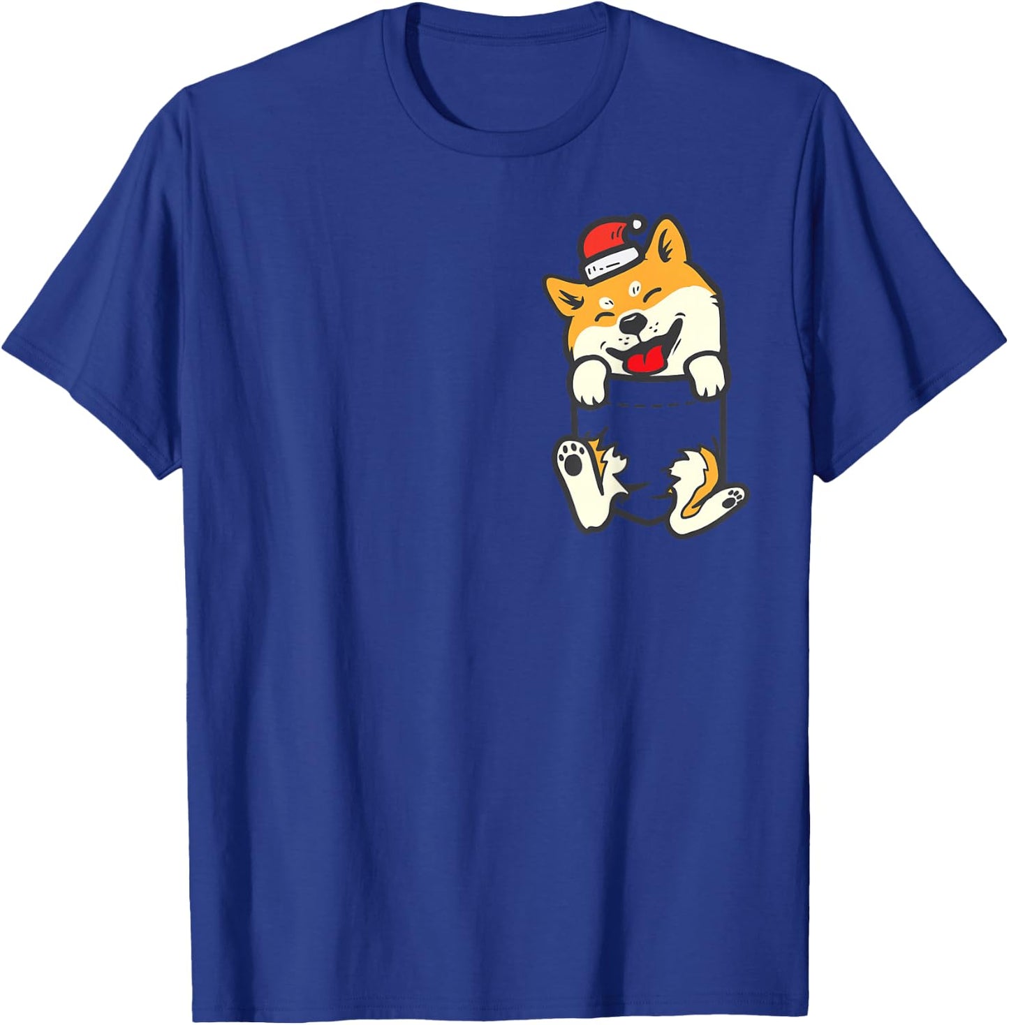 Pocket Santa Shiba Inu Akita Feet Christmas Dog Lover PJ T-Shirt - T-Shirt | Royal