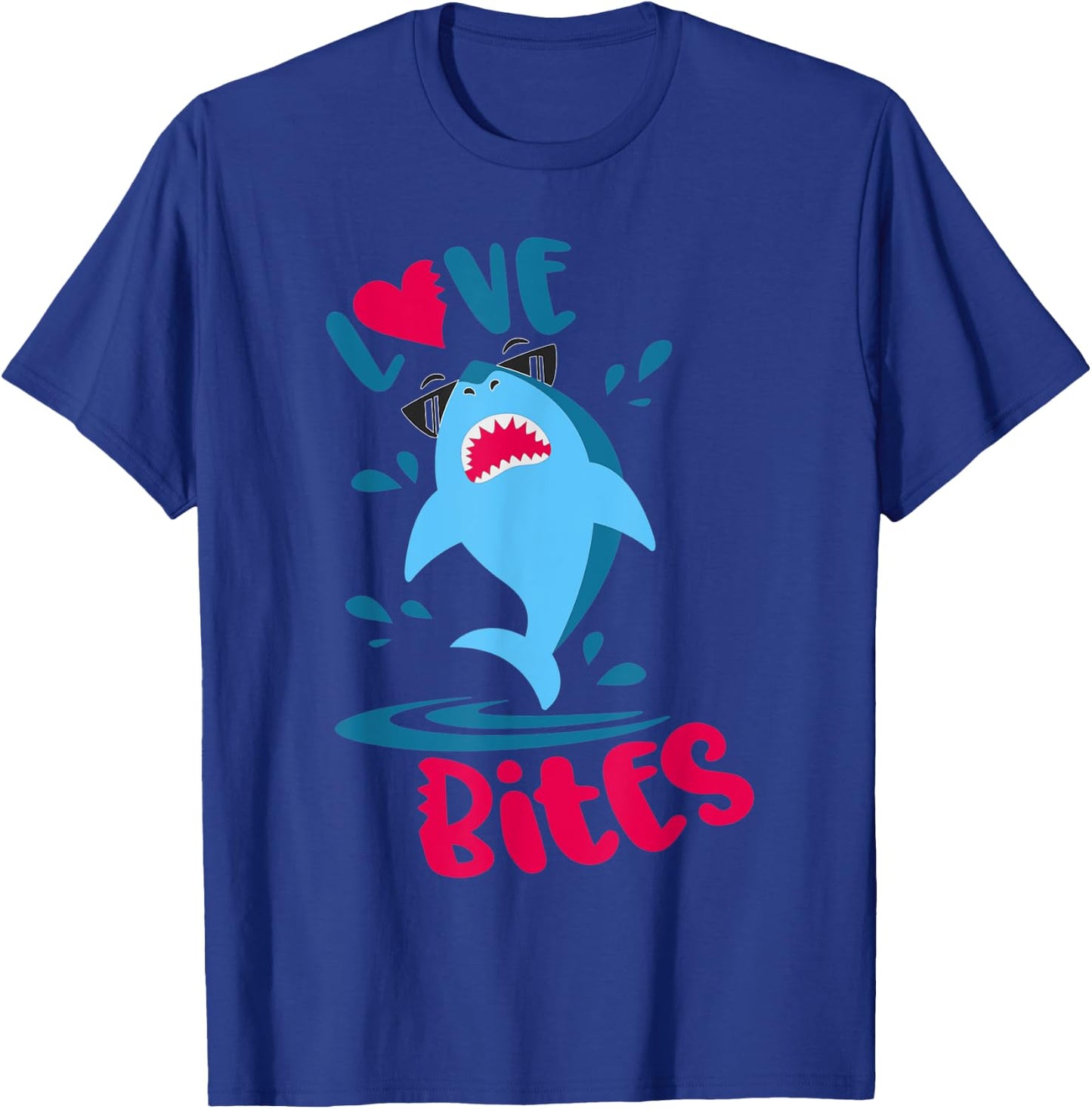 Kids Funny Shark Love Bites Valentines Day Family Matching T-Shirt - T-Shirt | Royal