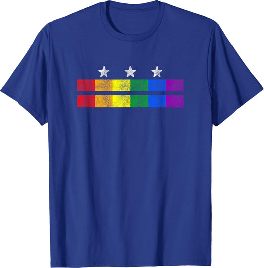 Retro Gay Washington DC Pride Flag District of Columbia T-Shirt - T-Shirt | Royal
