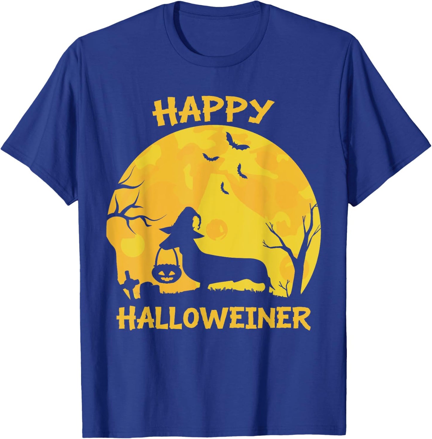 Happy Halloweiner Dachshund Wiener Funny Dog Lover Halloween Women Girls Kids T-Shirt - T-Shirt | Royal