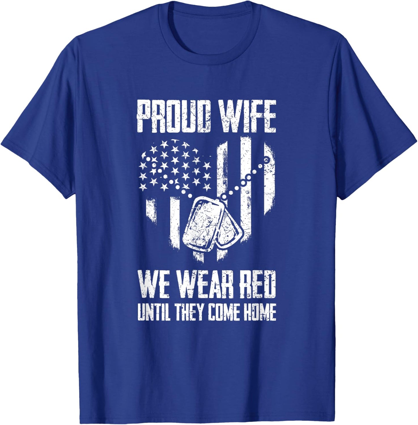 Remember Everyone Deployed Gift - US Flag Military Support T-Shirt - T-Shirt | Royal
