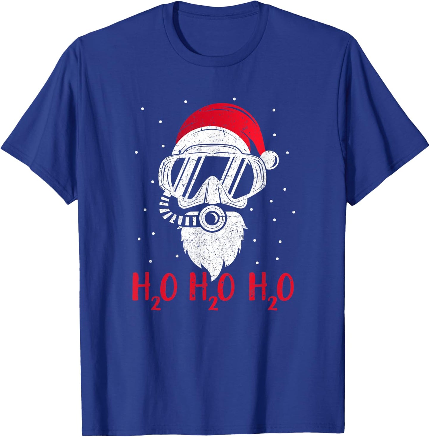 Diving Santa H2O H2O H2O funny Christmas Dive XMAS T-Shirt - T-Shirt | Royal
