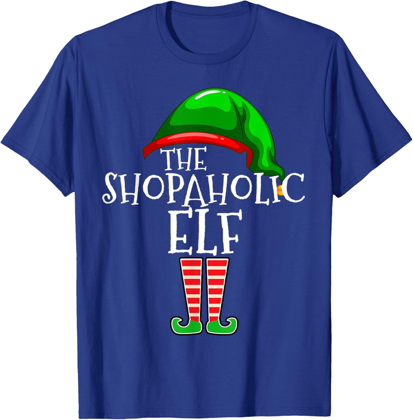 Shopaholic Elf Family Matching Group Christmas Gift Shopping T-Shirt - T-Shirt | Royal