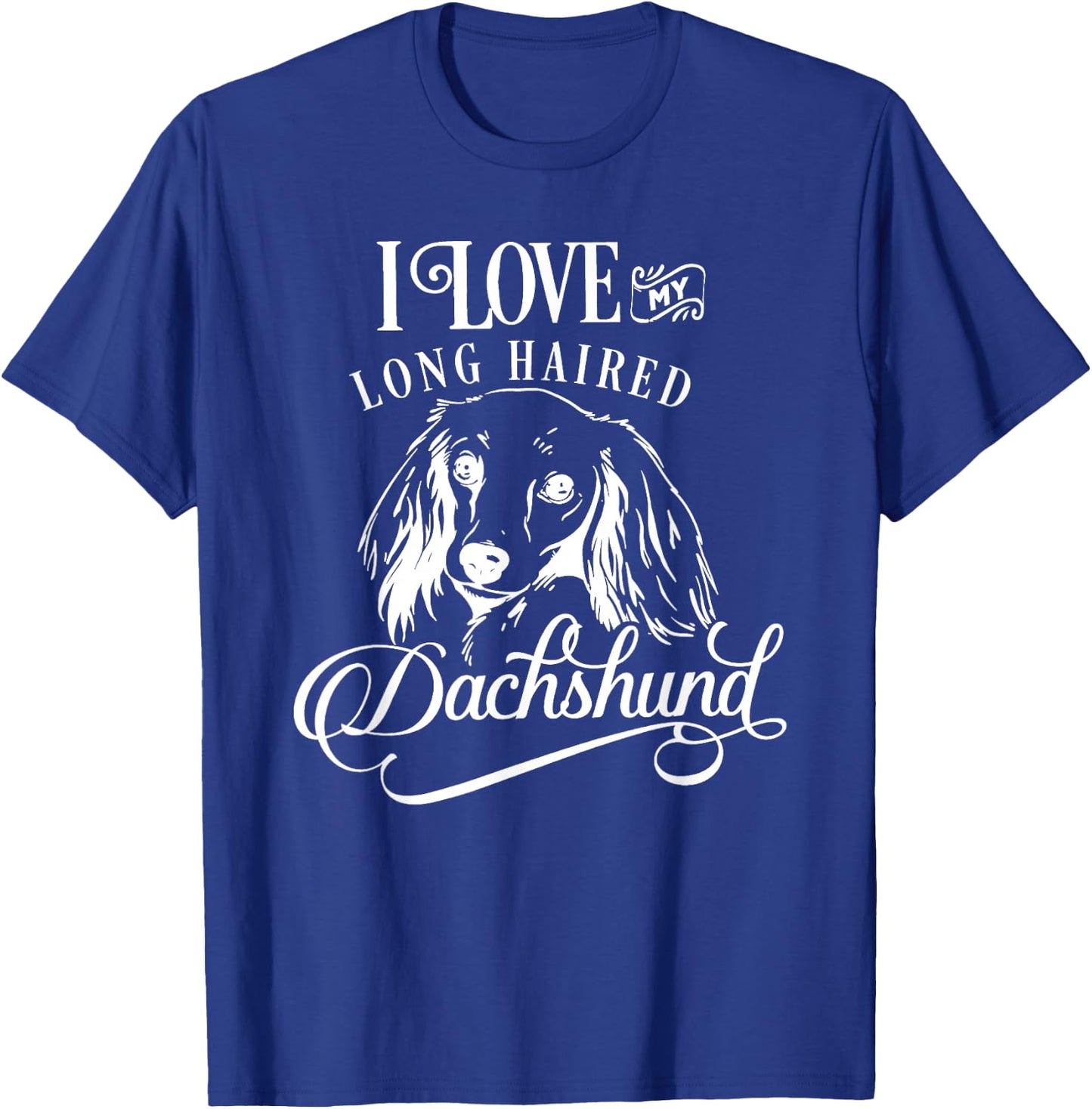 I Love My Dachshund I Cute Animal Pet Paw Novelty T-Shirt - T-Shirt | Royal