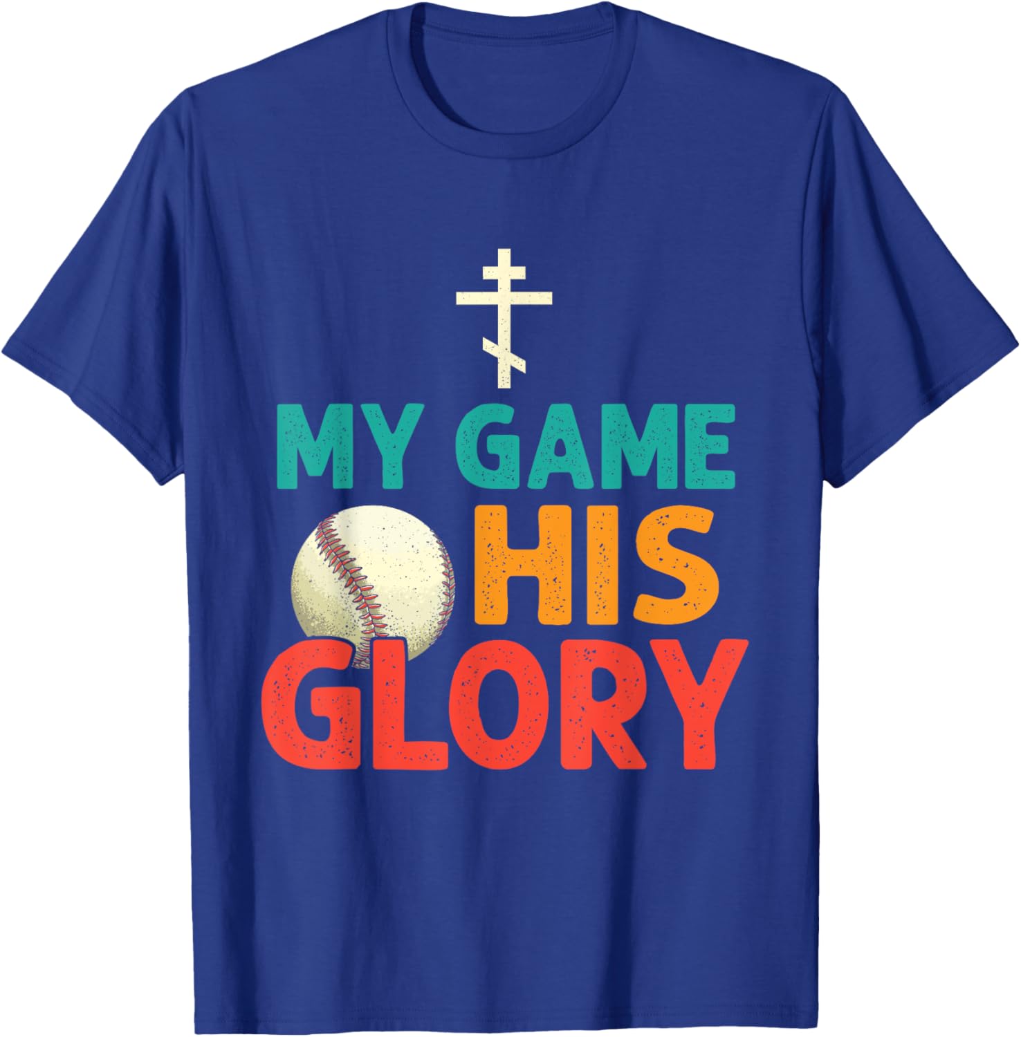 My Game His Glory Baseball Christian T-Shirt - T-Shirt | Royal