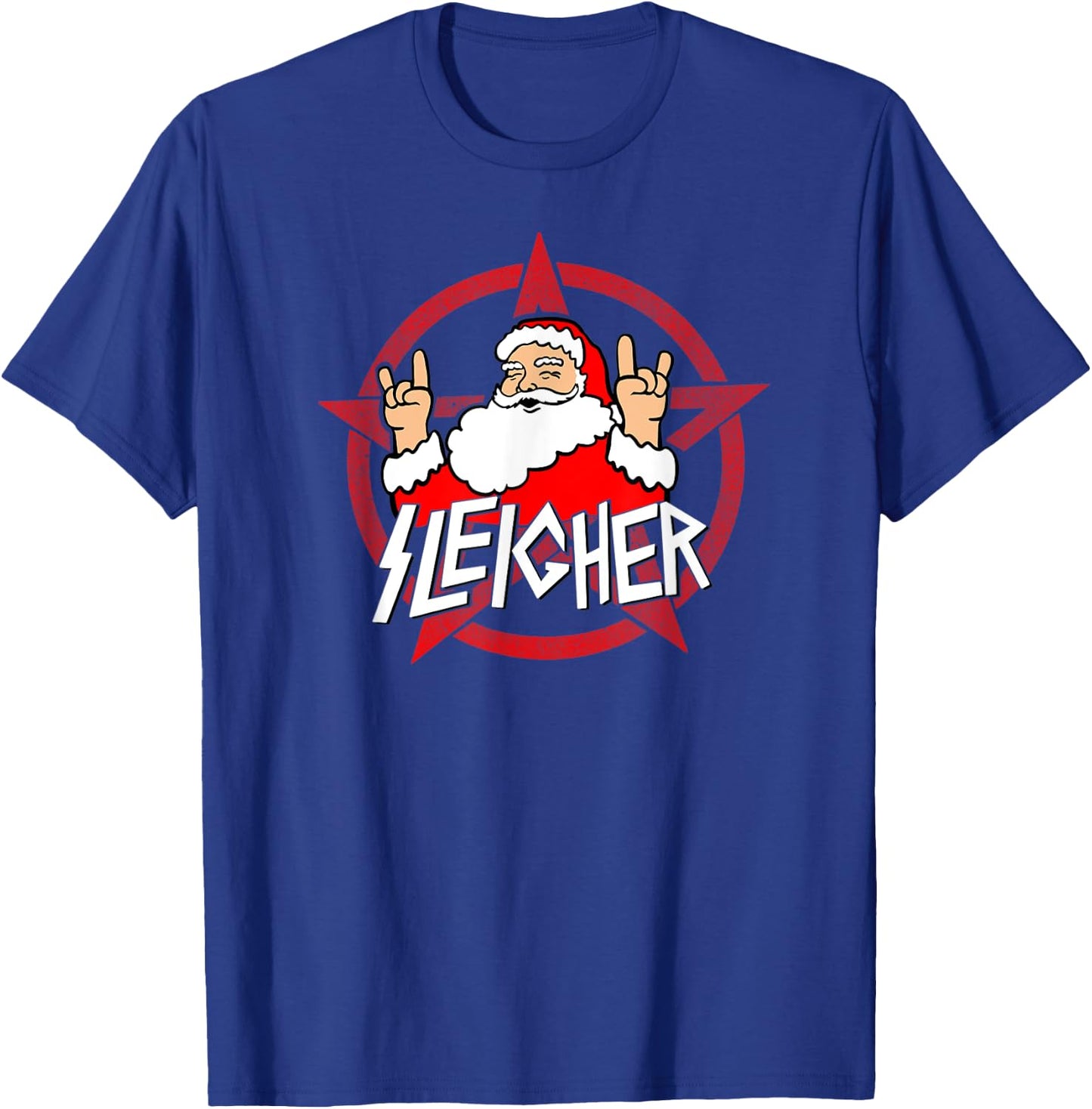 Santa Sleigher Funny Christmas Design for Metalheads T-Shirt - T-Shirt | Royal