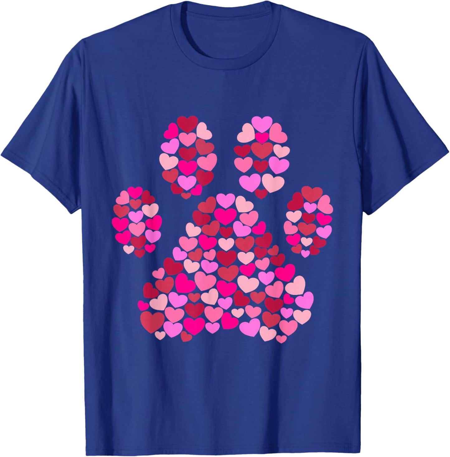 Paw Print Hearts Dog Lover Gift Men Women Girls Kids T-Shirt - T-Shirt | Royal