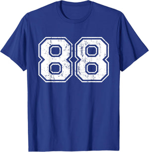 Number 88 EightyEight Distressed Vintage Sport Team Practice T-Shirt - T-Shirt | Royal