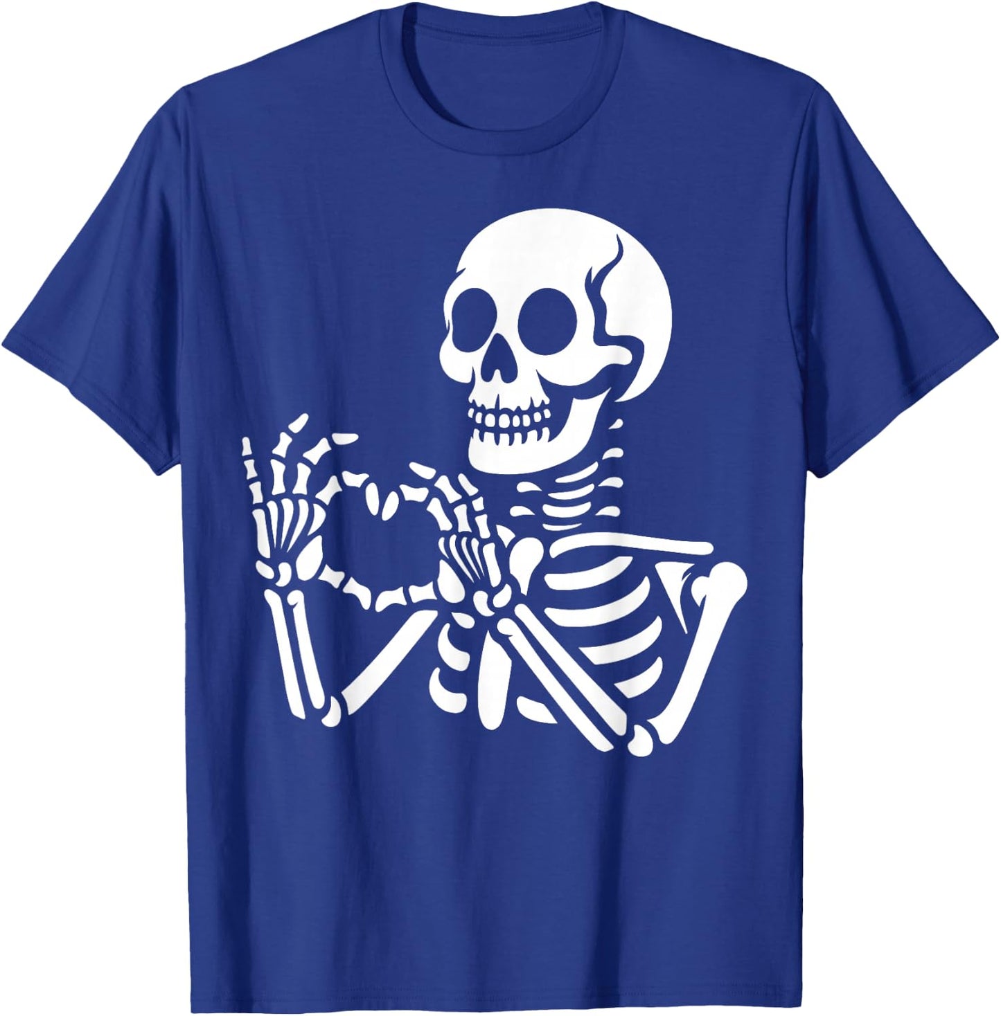Skeleton Hands Heart Sign Retro Halloween Skeleton Hand Sign T-Shirt - T-Shirt | Royal