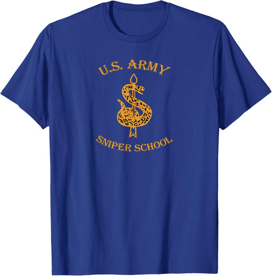 Army Sniper School Marksmanship Long-range Precision T-Shirt - T-Shirt | Royal