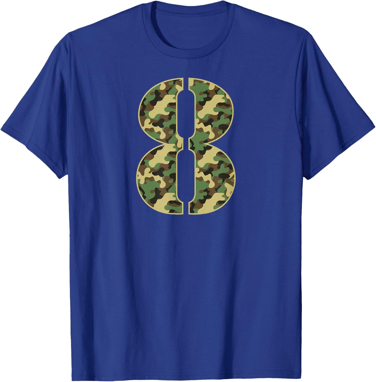 8th Birthday Soldier 8 Years Old Military Camouflage T-Shirt - T-Shirt | Royal