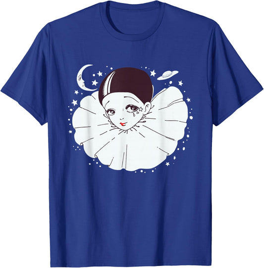 Vintage Clown Anime Sad Clown Pierrot Sad Clown | Clowncore T-Shirt - T-Shirt | Royal
