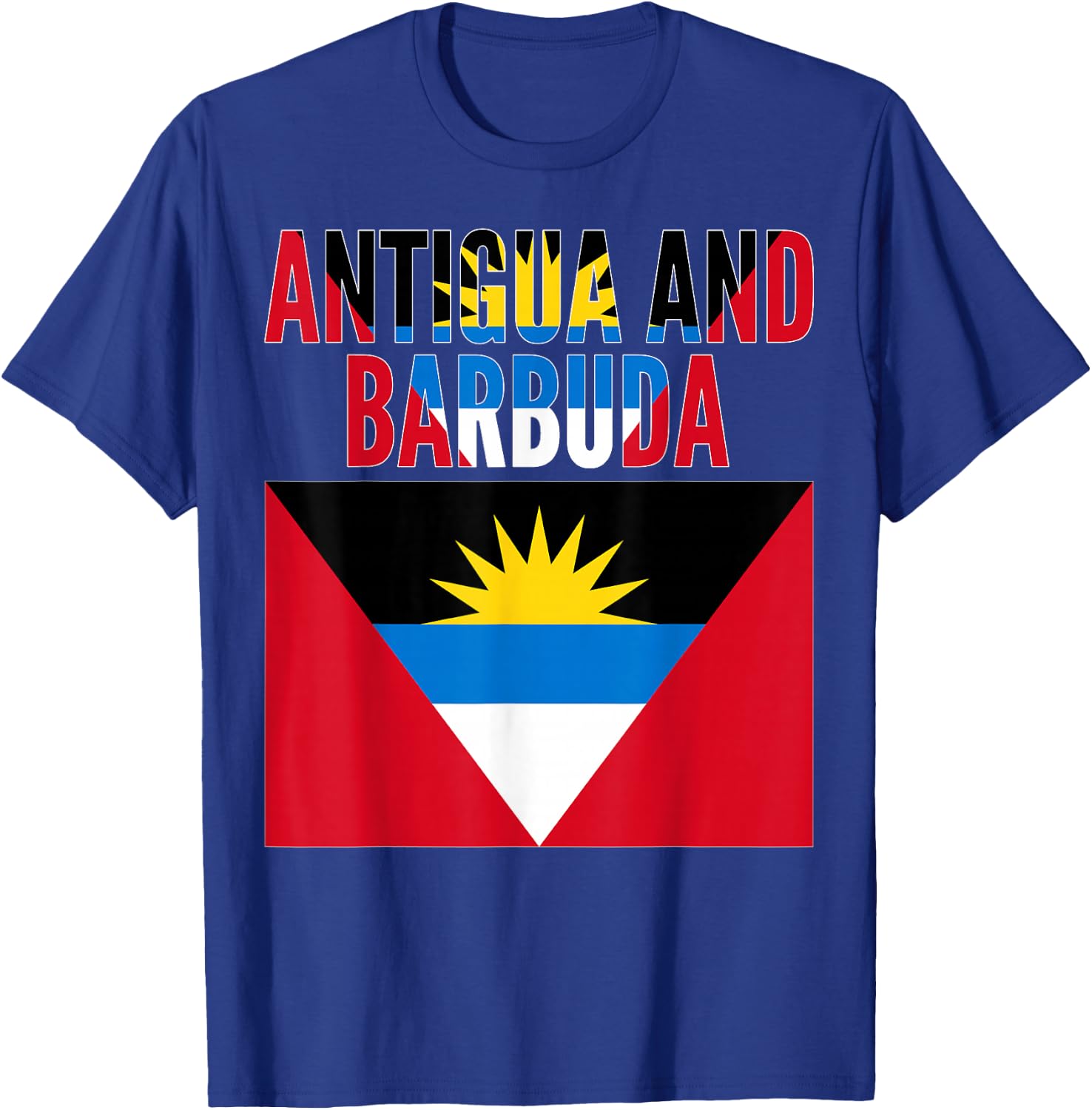 Antiguan - Antigua and Barbuda Country Flag T-Shirt - T-Shirt | Royal