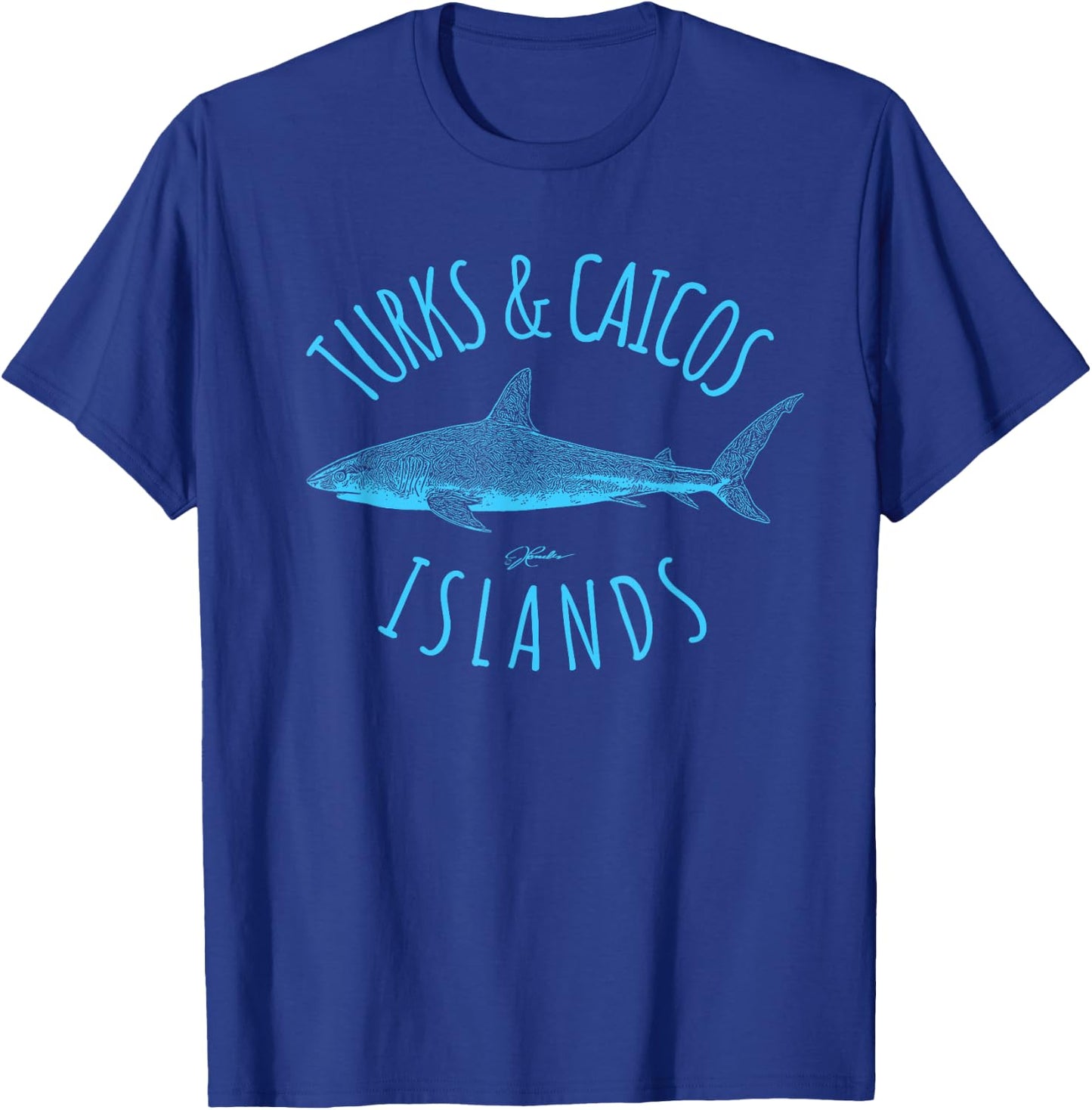 JCombs: Turks & Caicos Islands, Carib. Reef Shark T-Shirt - T-Shirt | Royal