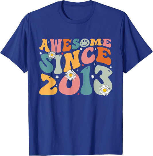 Awesome Since 2013 12th Birthday Retro Gifts Born in 2013 T-Shirt - T-Shirt | Royal