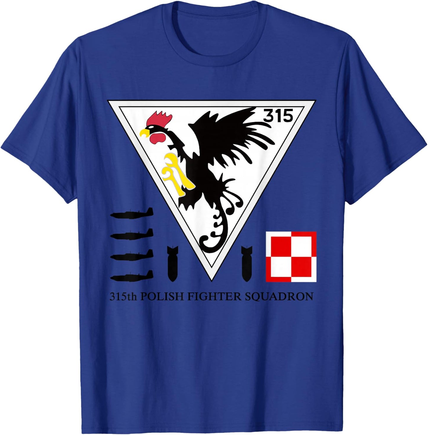 315th Polish Fighter Squadron Poland Air Force T-Shirt - T-Shirt | Royal