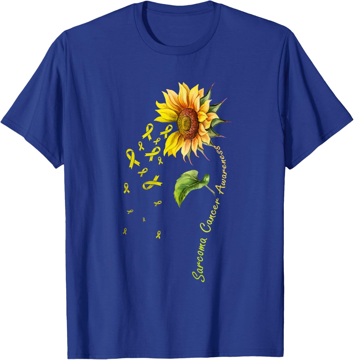 Sarcoma Cancer Awareness Sunflower Shirt T-Shirt - T-Shirt | Royal