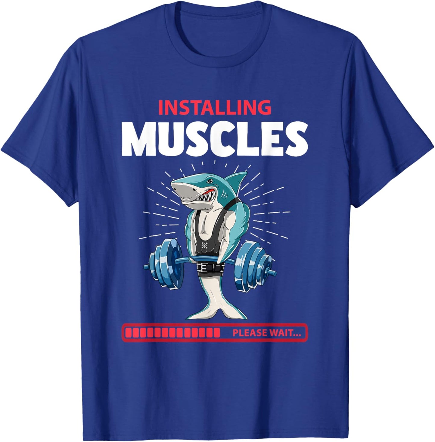 Shark Deadlift Fitness Gym Weightlifting T-Shirt - T-Shirt | Royal