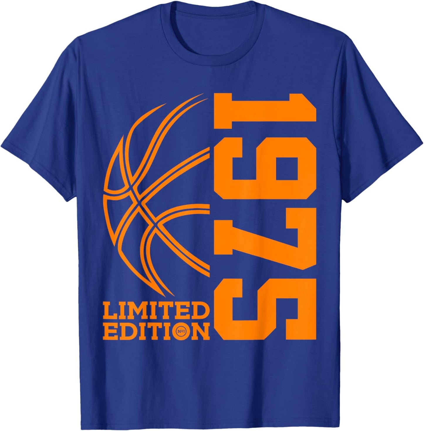 50th BIRTHDAY BASKETBALL LIMITED EDITION 1975 T-Shirt - T-Shirt | Royal