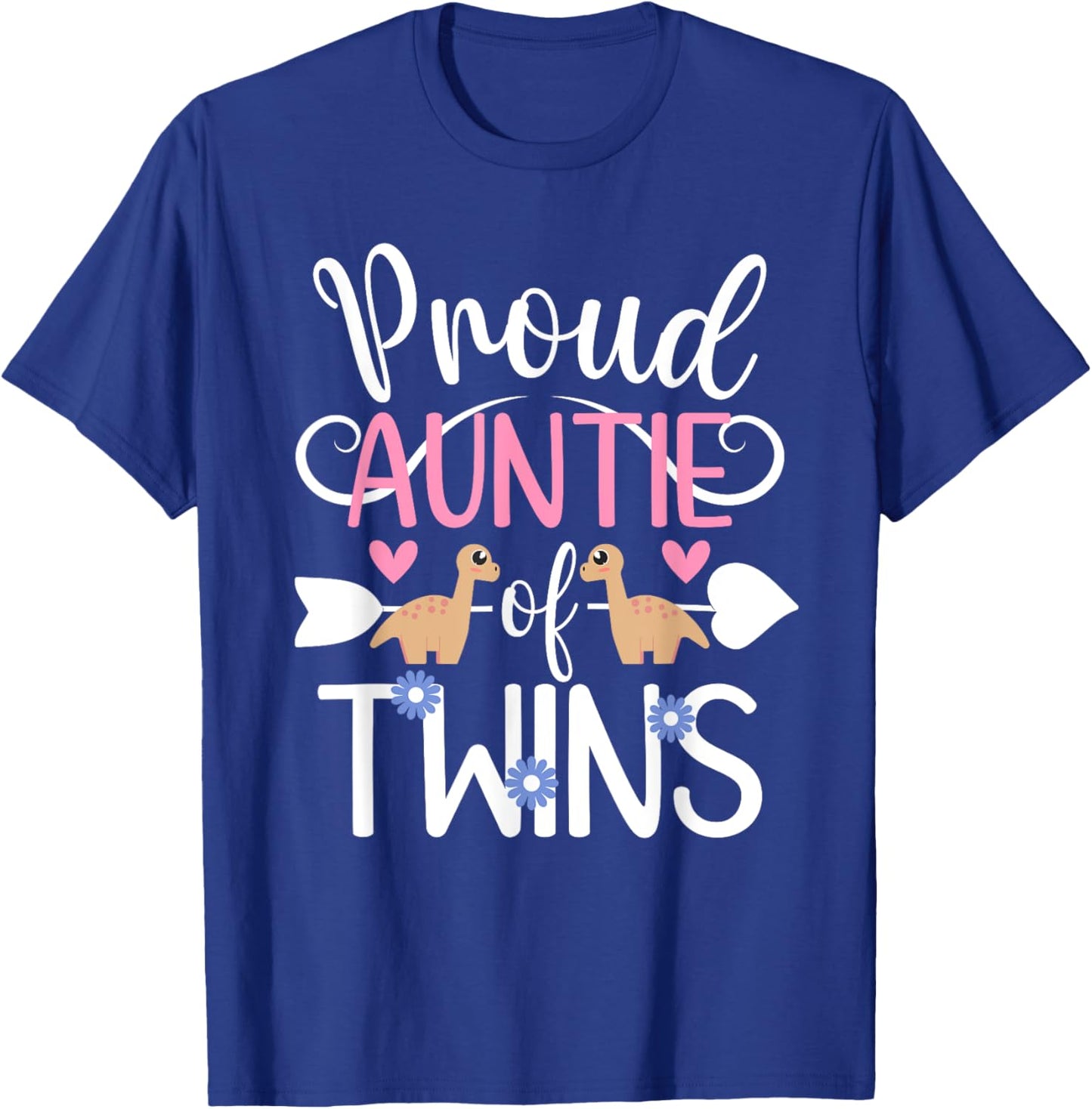 Proud Auntie Of Twins Twin Aunt Of Twins Twin Auntie T-Shirt - T-Shirt | Royal
