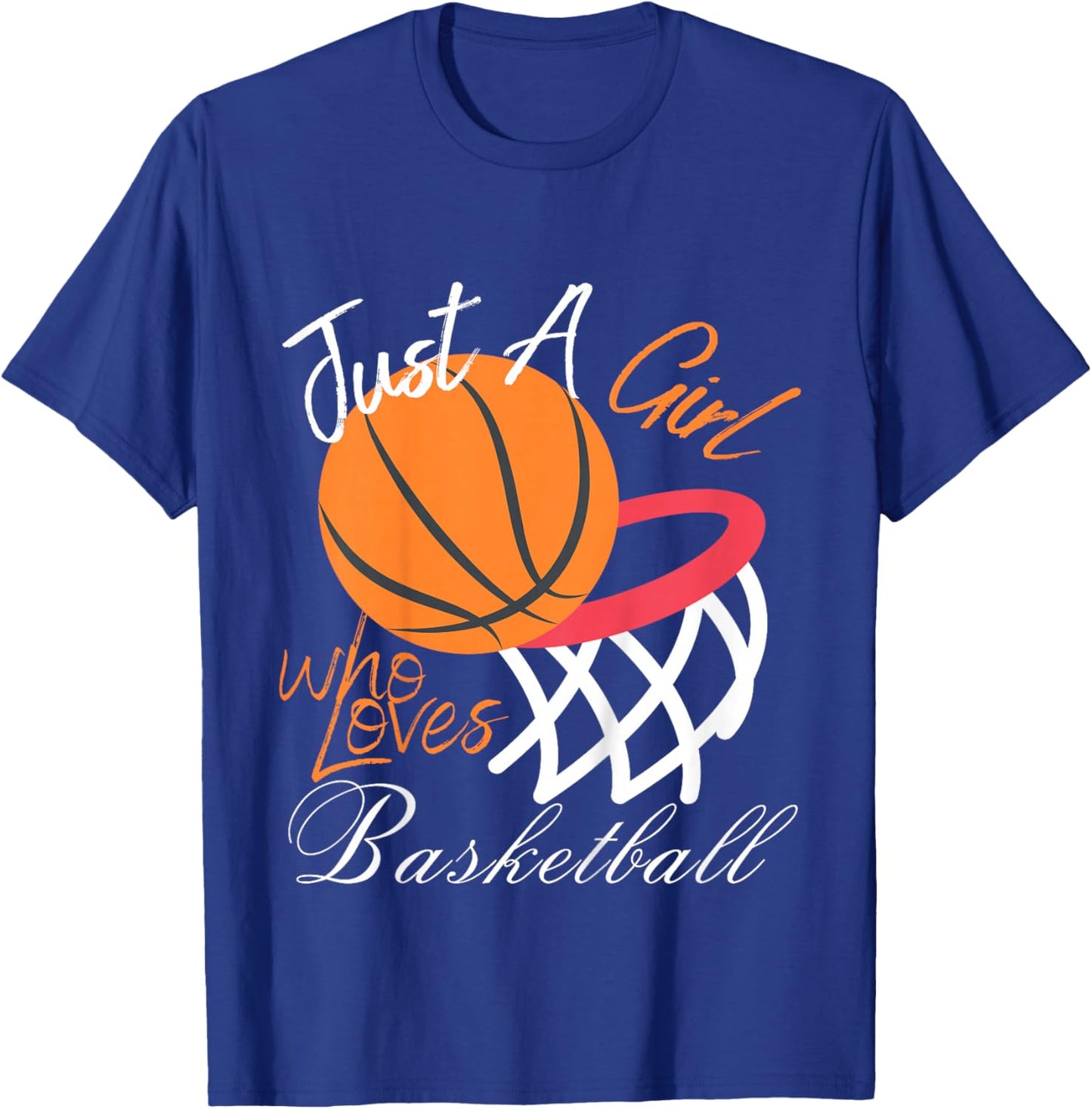 Kids Just A Girl Who Loves Basketball Funny Basketball Girls T-Shirt - T-Shirt | Royal