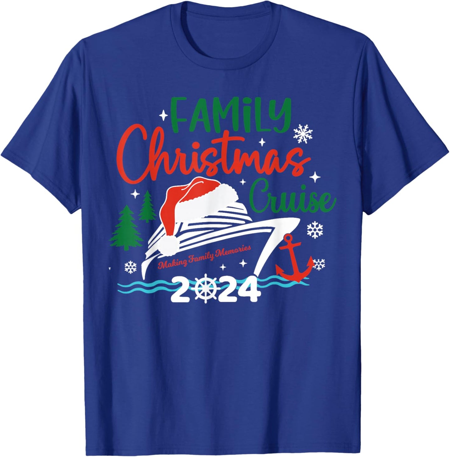Family Christmas Cruise 2024 Merry Cruisemas Xmas Matching T-Shirt - T-Shirt | Royal