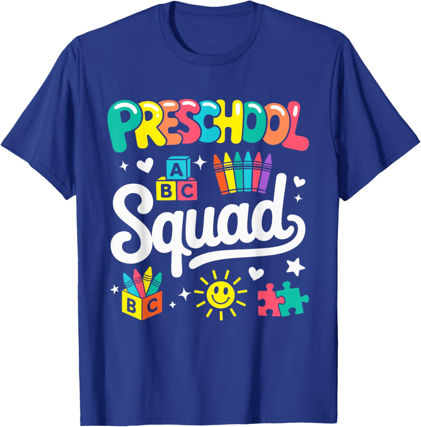 Preschool Squad Back to School Cute Cool Teacher Women Girls T-Shirt - T-Shirt | Royal