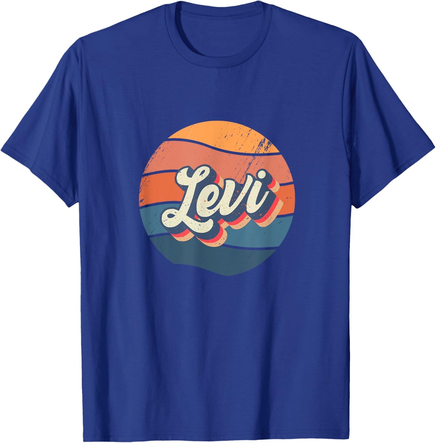 Levi Retro First Name Vintage Forename Personalized T-Shirt - T-Shirt | Royal