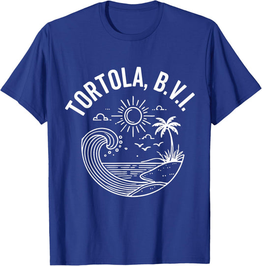Tortola B.V.I British Virgin Islands Souvenir Vacation T-Shirt - T-Shirt | Royal
