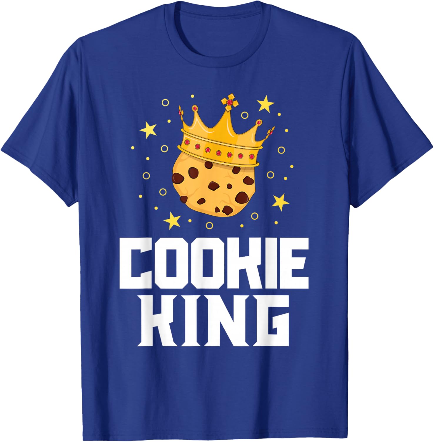 Cookie King Cute Chocolate Chip Foodie Gift Kids Boys Men T-Shirt - T-Shirt | Royal