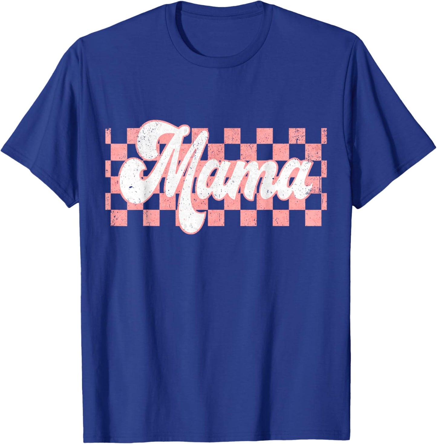 Checkered Mama Retro Mom Life Women Mothers Day New Mom T-Shirt - T-Shirt | Royal