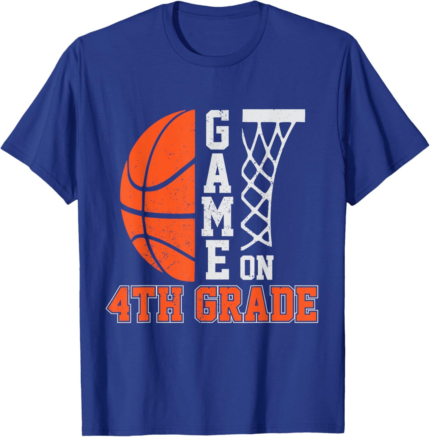 Back To School Game On 4th Grade Funny Basketball Kids T-Shirt - T-Shirt | Royal