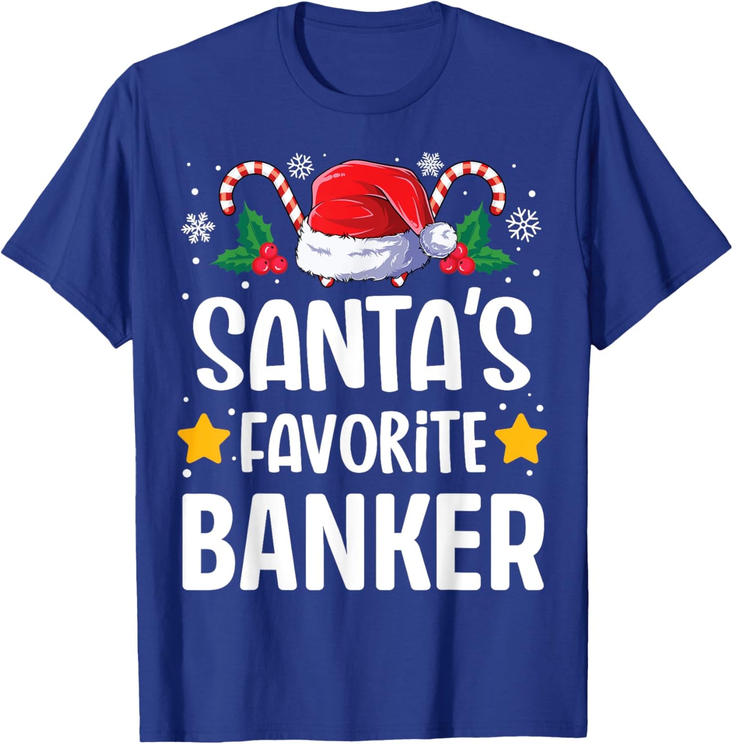 Santas Favorite Banker Christmas Matching Group Pajama T-Shirt - T-Shirt | Royal