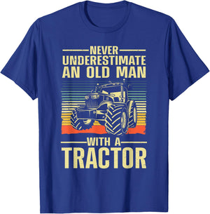 Cool Tractor Dad Grandpa Farmer Driver Farming Truck T-Shirt - T-Shirt | Royal