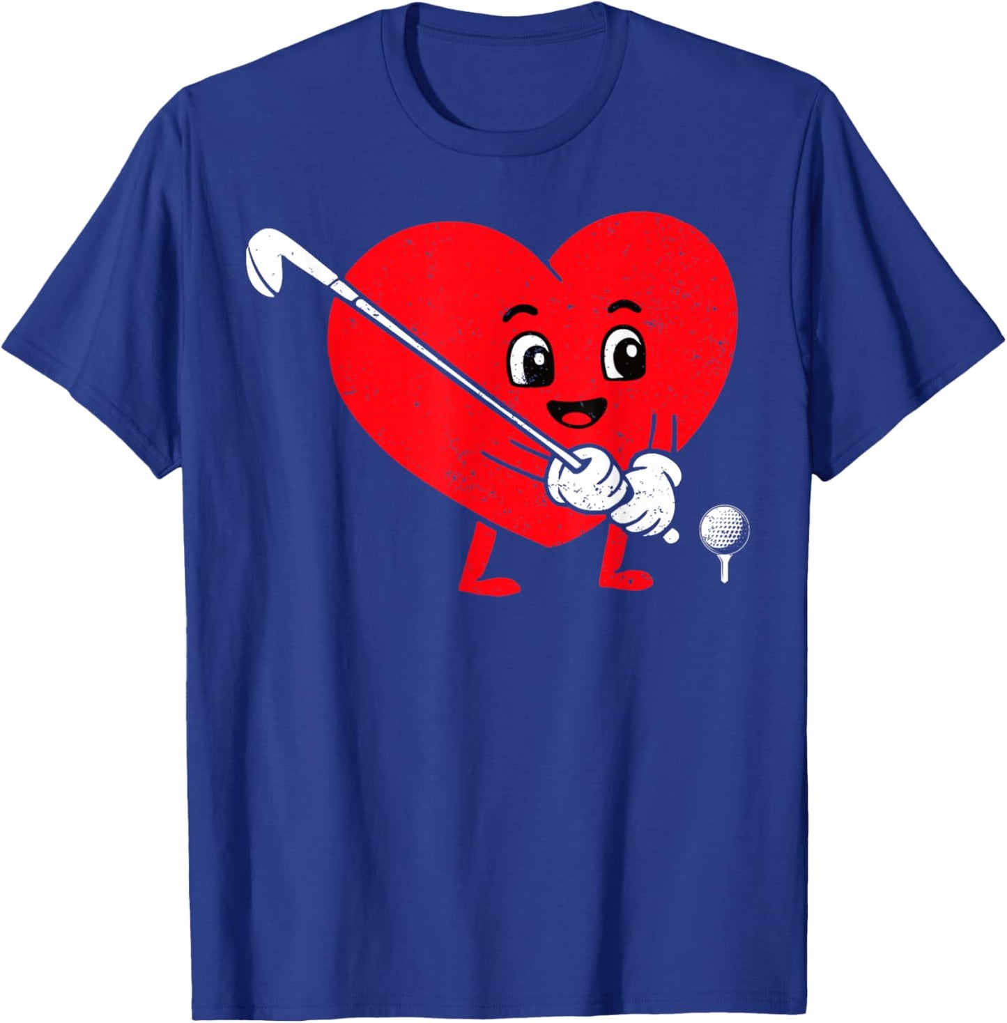 Happy Valentine Golf Heart Matching Couples T-Shirt - T-Shirt | Royal