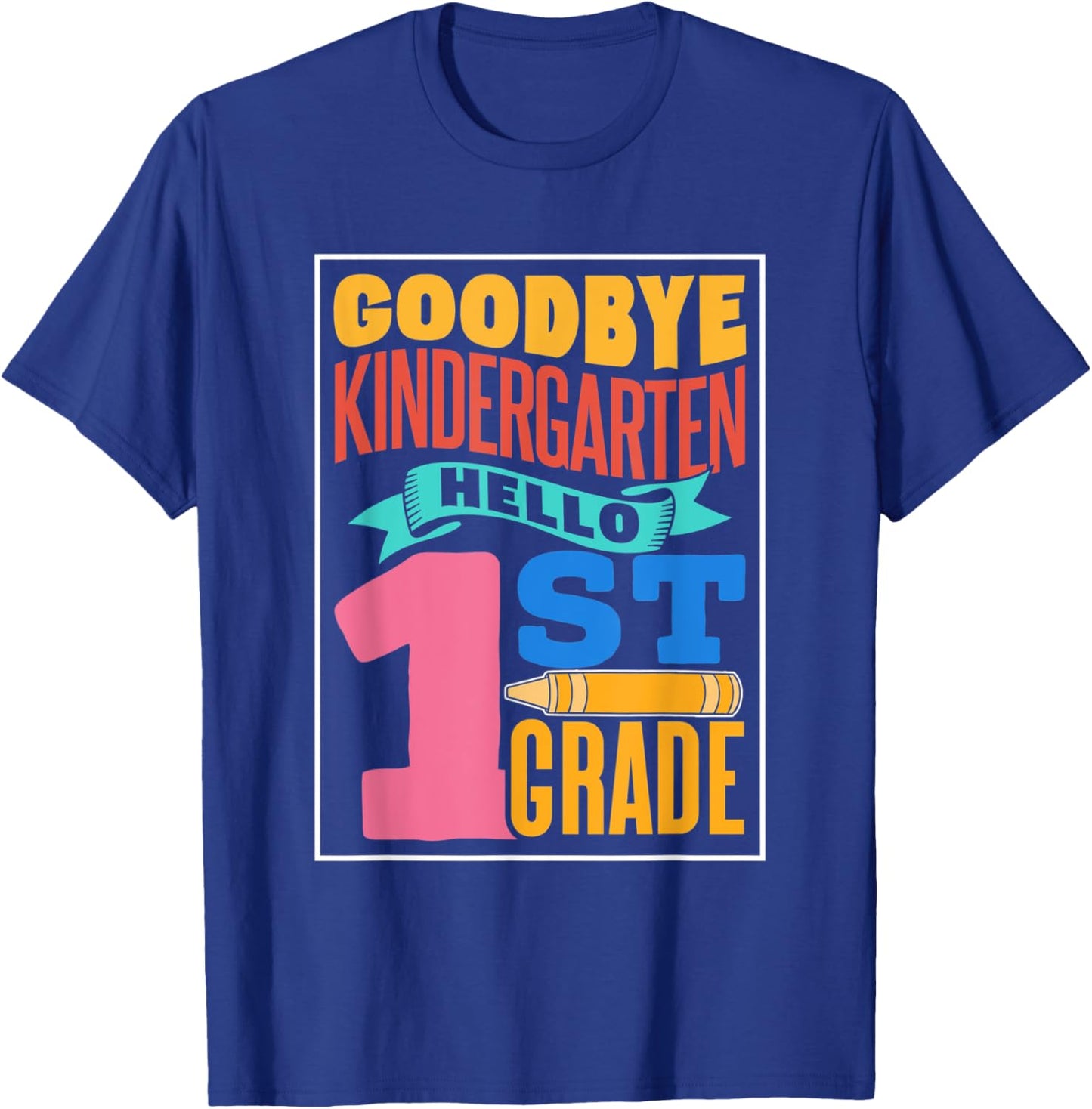 Auf Wiedersehen Kindergarten Hallo 1 Klasse Erste Klasse T-Shirt - T-Shirt | Royal